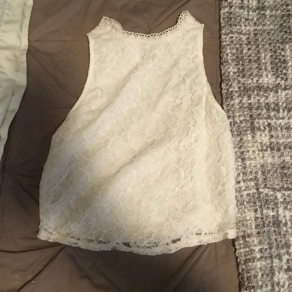 White lace tank